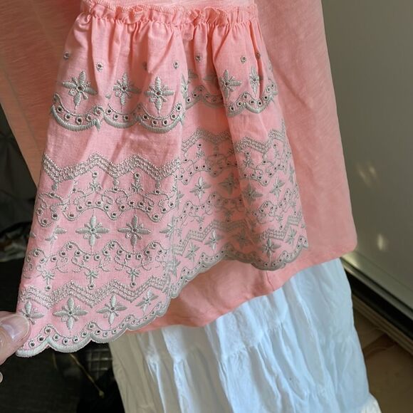 NWT bundle of 2 St. John’s Bay shirts with flair sleeves green and peach size L - Picture 10 of 12